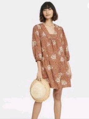 Knox Rose Rust Floral Mini Dress